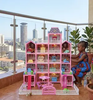 Multi-Story DIY Pretend Play Dollhouse Playset