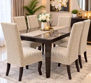 *Egyptian, Plush Damask Material Dining Chairs Seat Covers