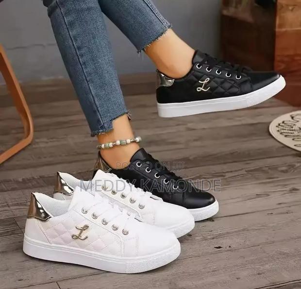 White Designer Sneakers - main view