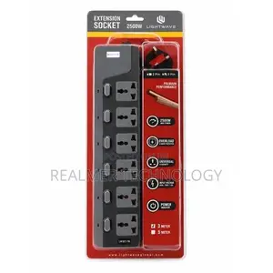 Lightwave 6 Way Extension Socket 3MTR