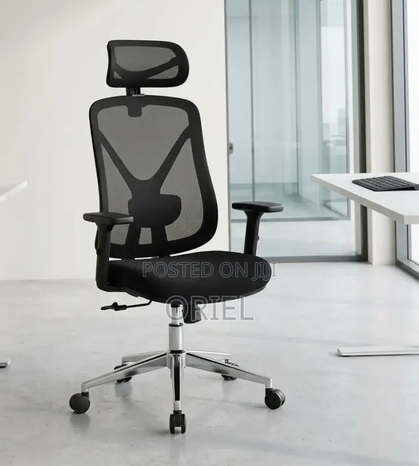 Ergonomic White Computer Chair With Orthopedic Back Support.
