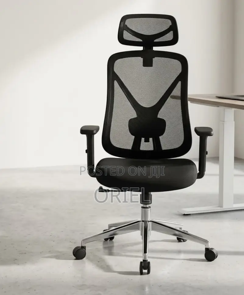 Ergonomic White Computer Chair With Orthopedic Back Support.