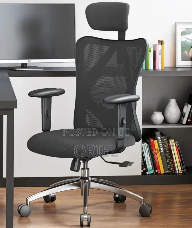 Ergonomic White Computer Chair With Orthopedic Back Support.