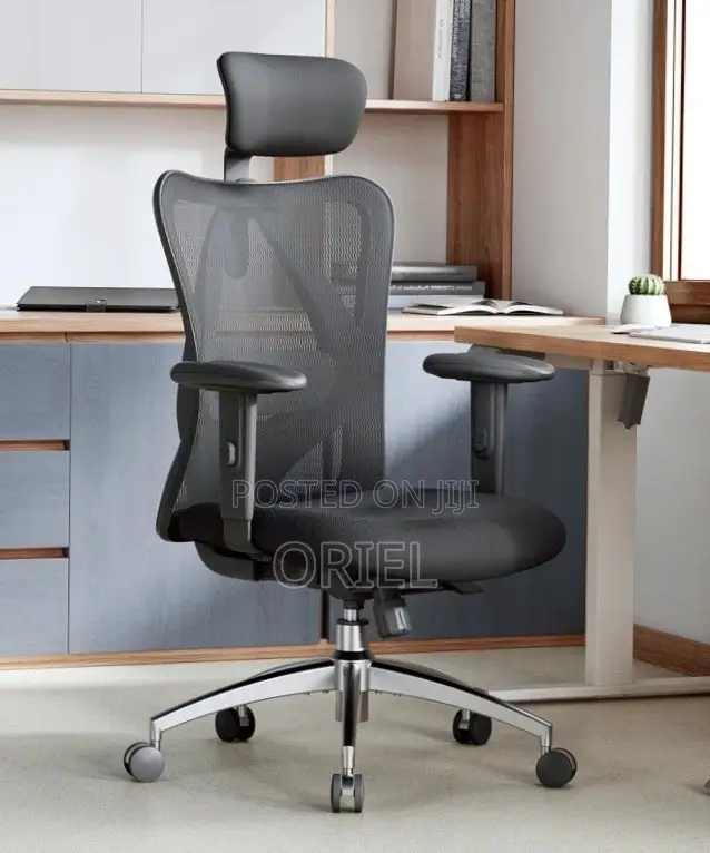 Ergonomic White Computer Chair With Orthopedic Back Support.