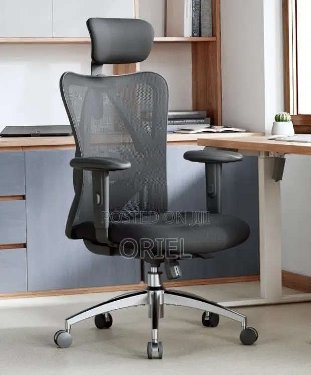 Ergonomic White Computer Chair With Orthopedic Back Support.