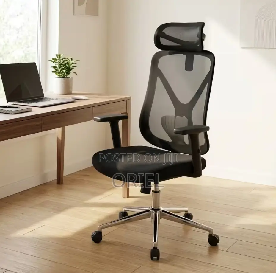 Ergonomic White Computer Chair With Orthopedic Back Support.