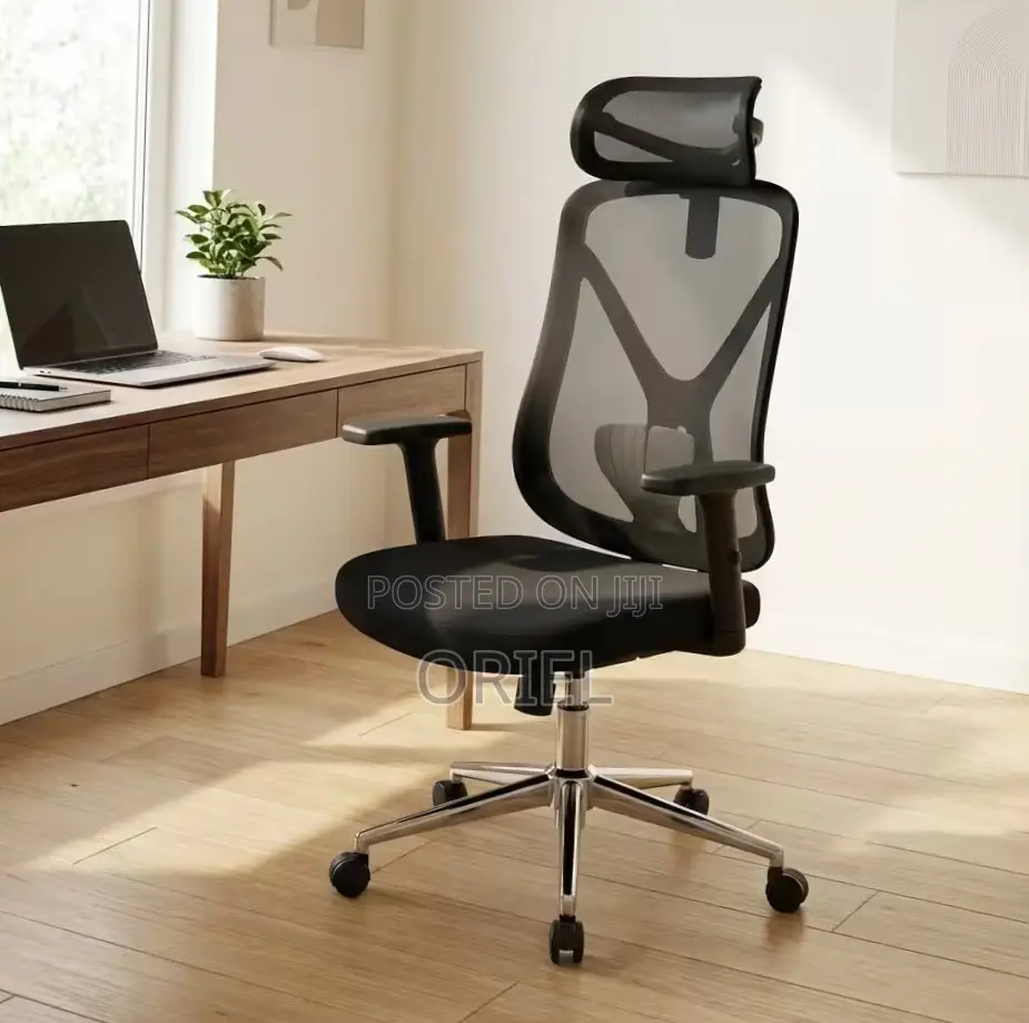 Ergonomic White Computer Chair With Orthopedic Back Support.