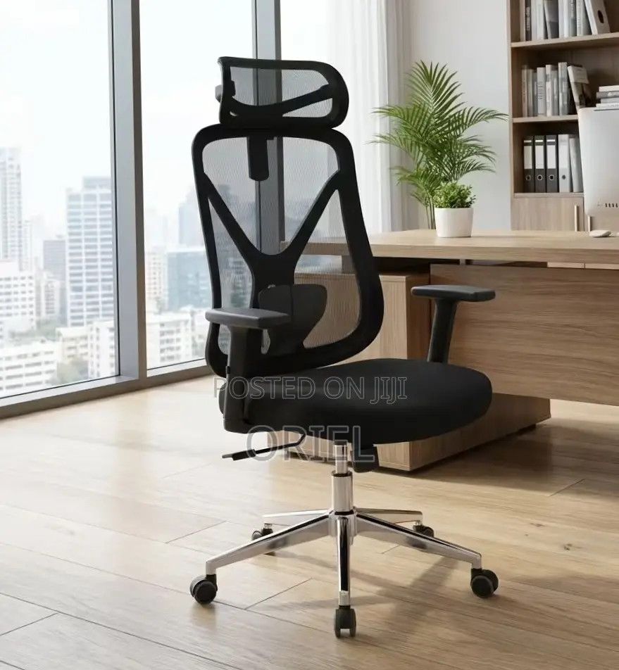 Ergonomic White Computer Chair With Orthopedic Back Support.