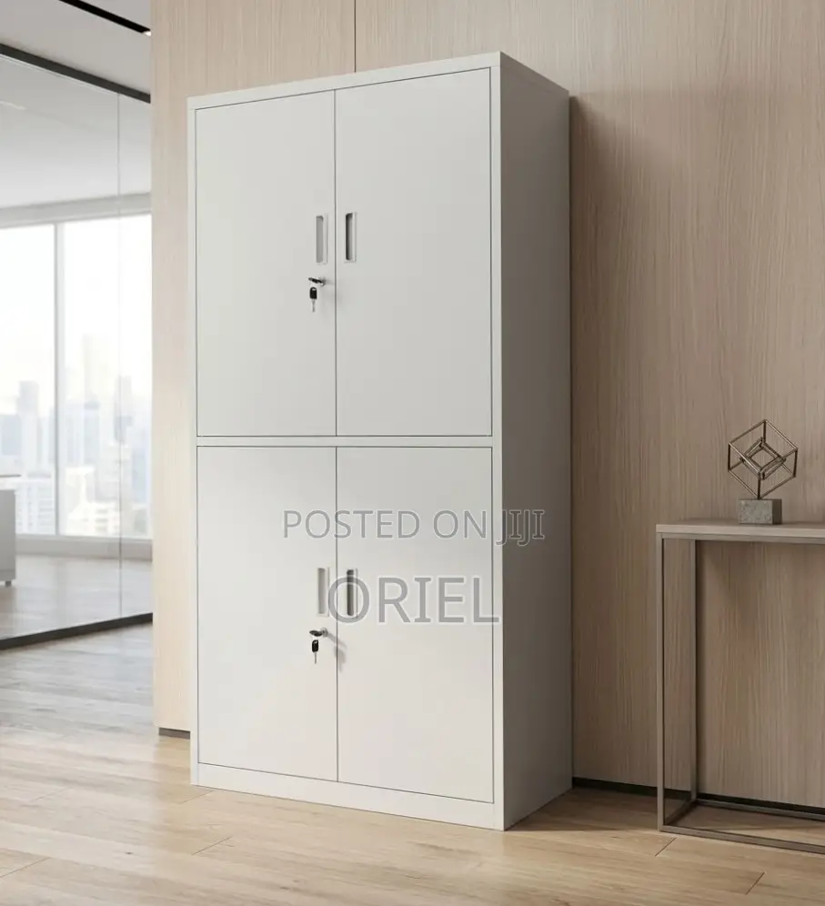 Office Cabinet : Metallic Office Locker Cabinet With 4 Compartments