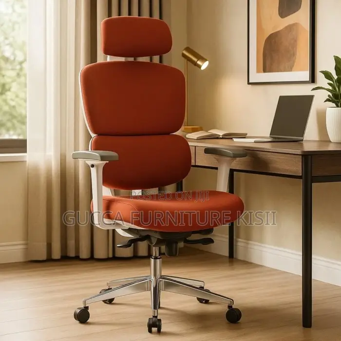 Orange Fabric Office Chair