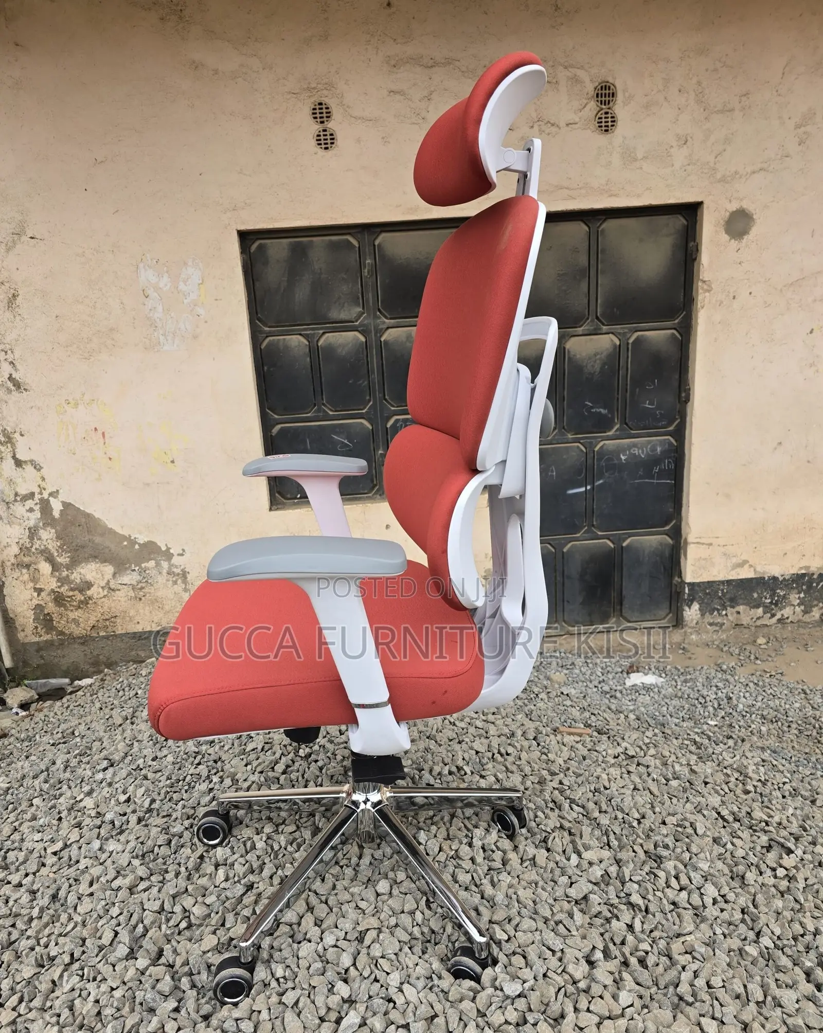 Orange Fabric Office Chair