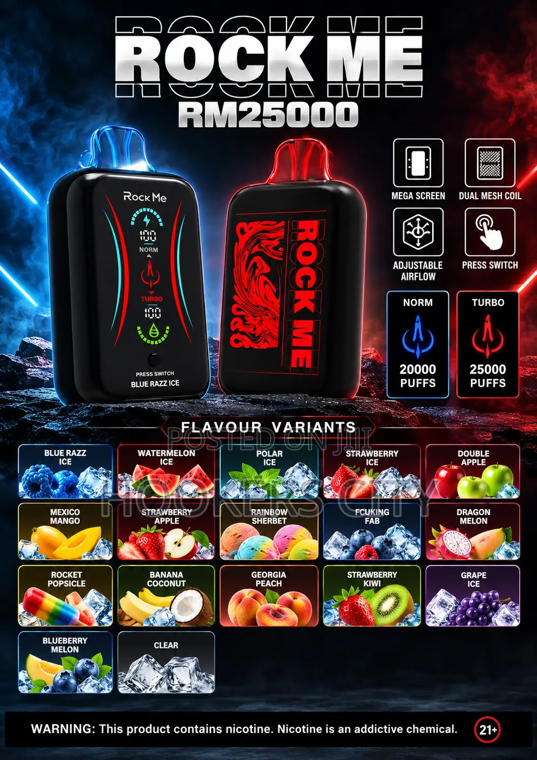 Rock Me 25000puffs Vapes