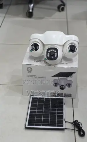 Solar Powered Outdoor V380 PRO With Triple Rotating PTZ Cameras