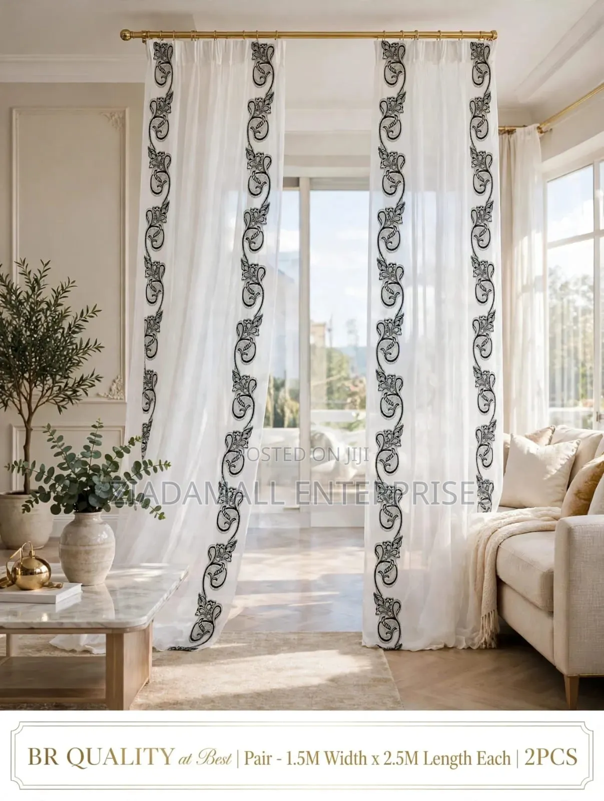 *2 PC Curtains With Intact Sheer Lining**sks