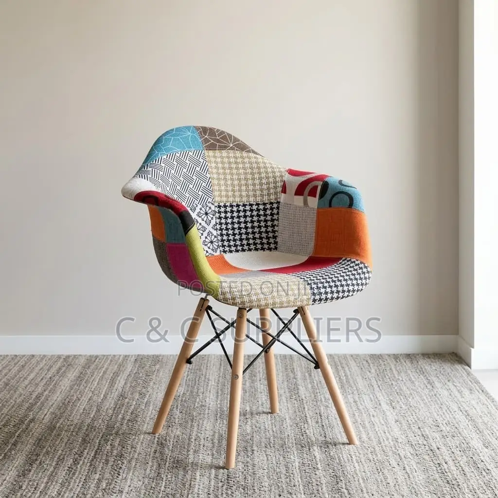 Patchwork Fabric Accent Chair