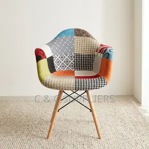 Patchwork Fabric Accent Chair