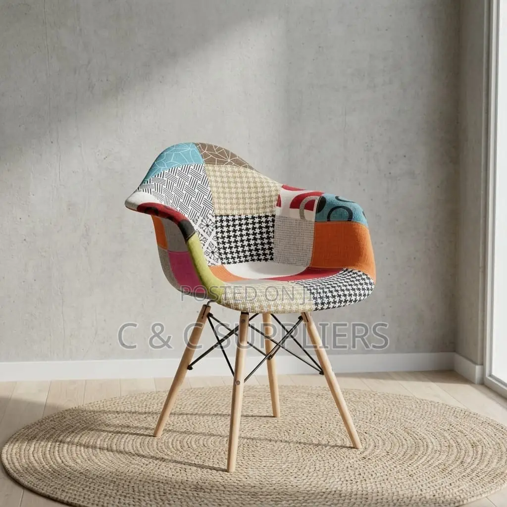 Patchwork Fabric Accent Chair