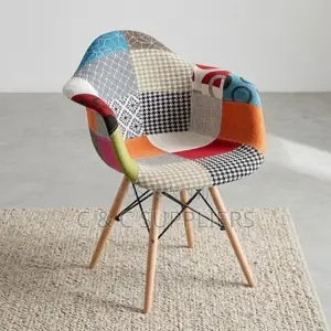 Patchwork Fabric Accent Chair