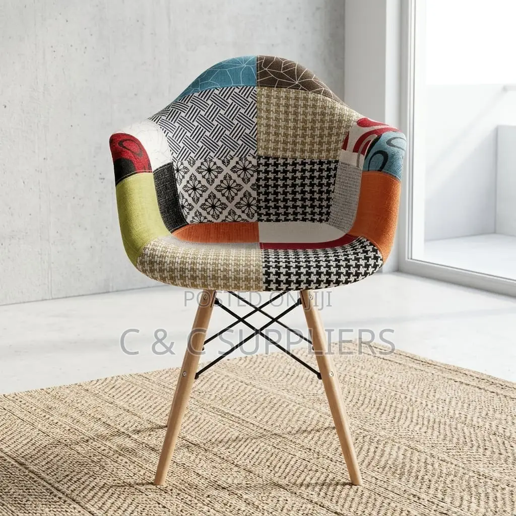 Patchwork Fabric Accent Chair