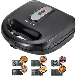 6-in-1 Multi-Plate Sandwich Maker With Non-Stick Heating