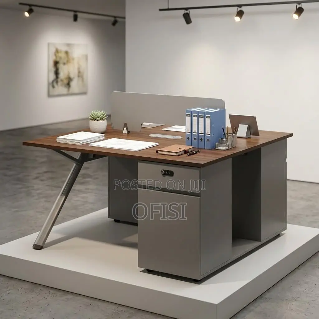 Office Workstation; Modern 2-Desk Workstation