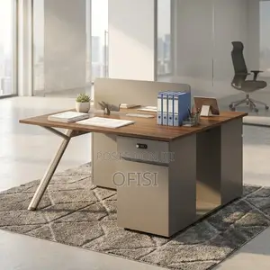 Office Workstation; Modern 2-Desk Workstation
