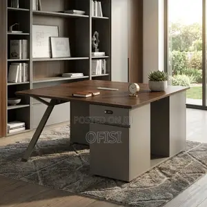 Office Workstation; Modern 2-Desk Workstation