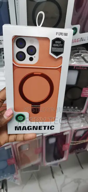 Orange MagSafemagnetic Phone Case With an Ring for iPhone 12 Pro Max