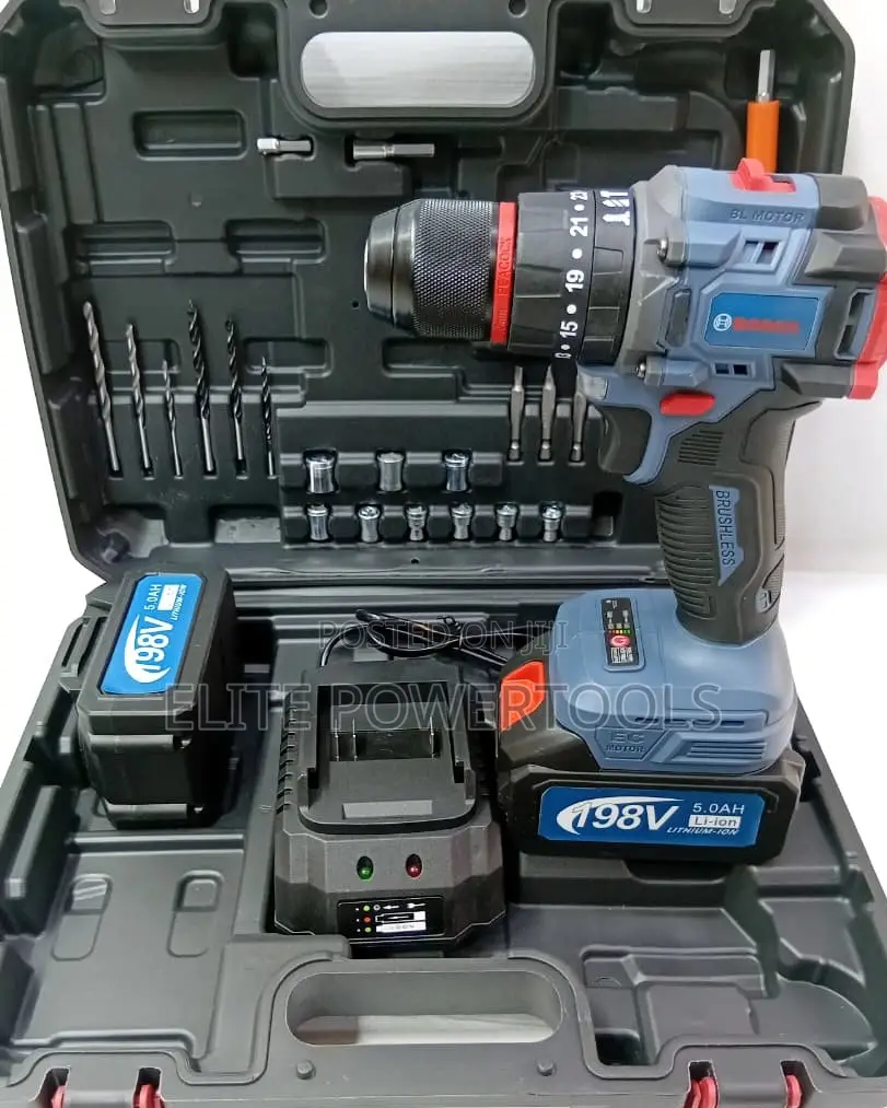 198V Brushless Cordless Power Drill Set