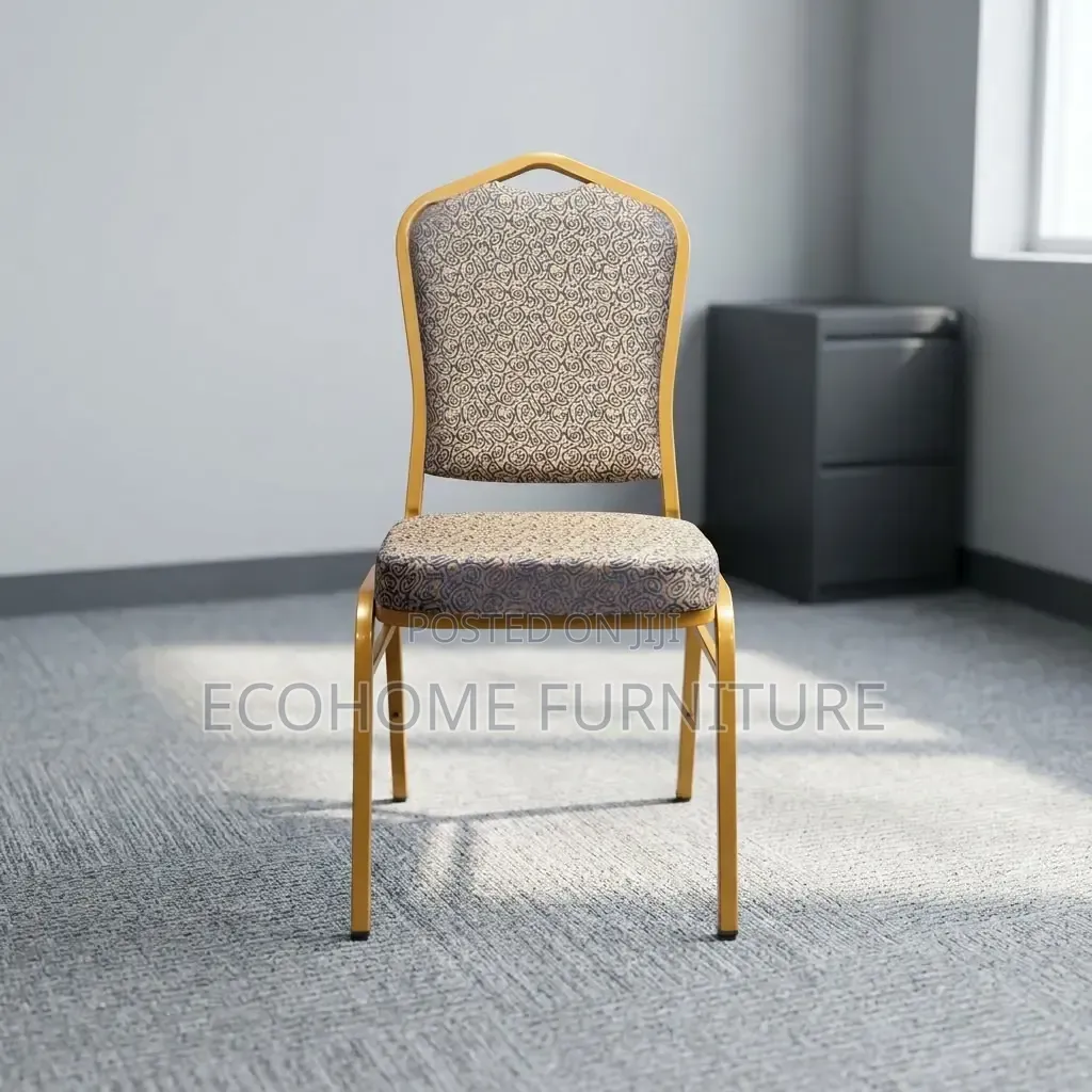 Event Chair – Gold Frame With Patterned Upholstery