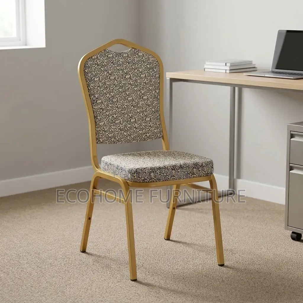 Event Chair – Gold Frame With Patterned Upholstery