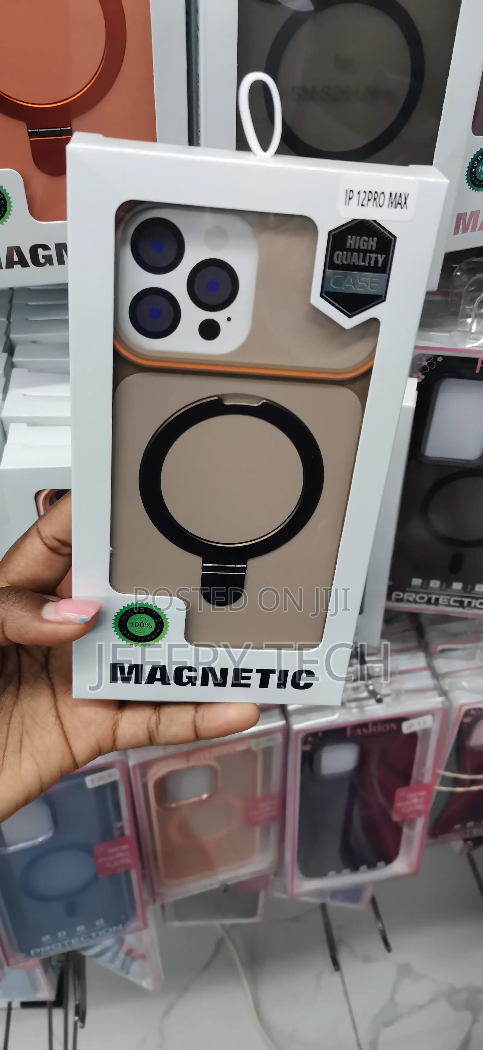 Beige Matte Magnetic Case a Built-in Folding for iPhone 12 Pro Max