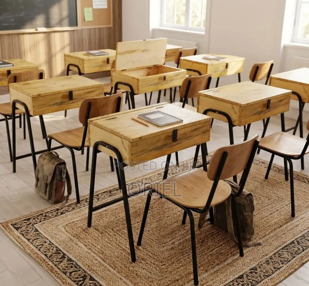 Office Study Set : Student Study Chair & Desk With Book Storage Space
