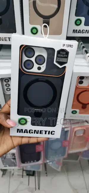Black MagSafe-compatible Case With an Ring Stand for iPhone 13 Pro