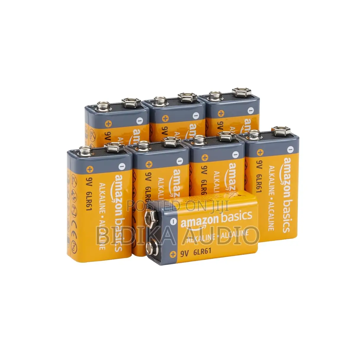 Amazon Basics 8-Pack 9V Long-Lasting Alkaline Batteries