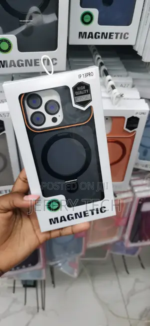 Black and Orange Magnetic MagSafe Case Designed for the iPhone 13 Pro