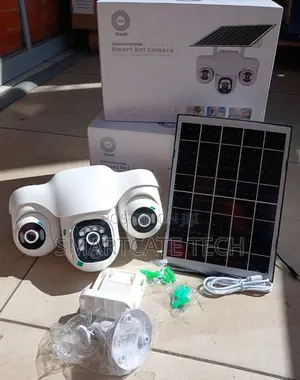 Triple Lens 360° PTZ WiFi Solar CCTV Camera V380 Pro