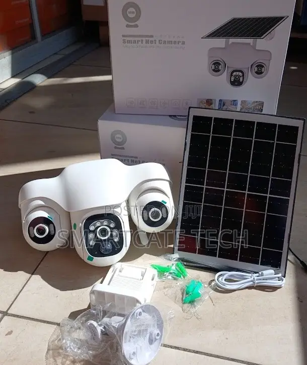 Wireless 3-Lens Solar PTZ Security Camera With WiFi