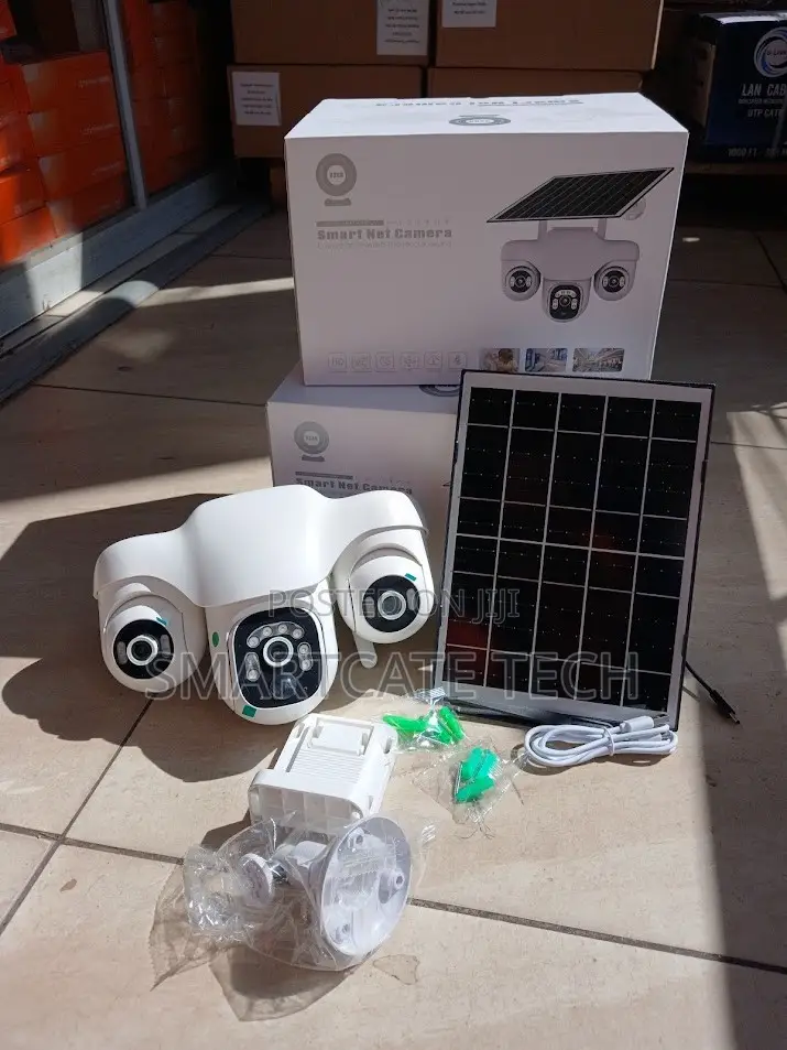 V380 Pro Solar CCTV Camera 3-Lens Triple Screen HD