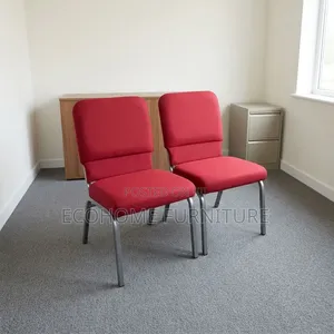 Visitor Chair – Red Fabric Office Waiting Chairs