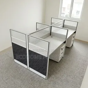 Office Workstation – 4-Person Partitioned Desk
