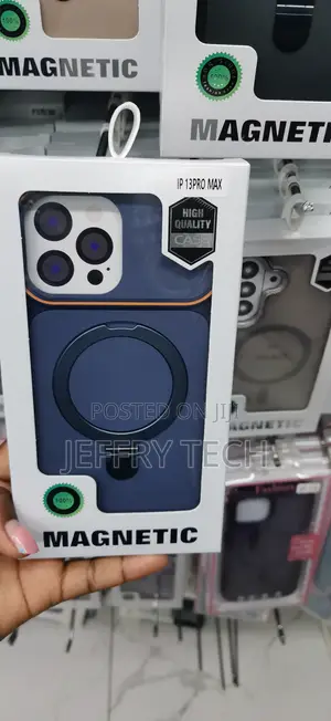 Blue Magnetic Protective Case With an Ring for the iPhone 13 Pro Max