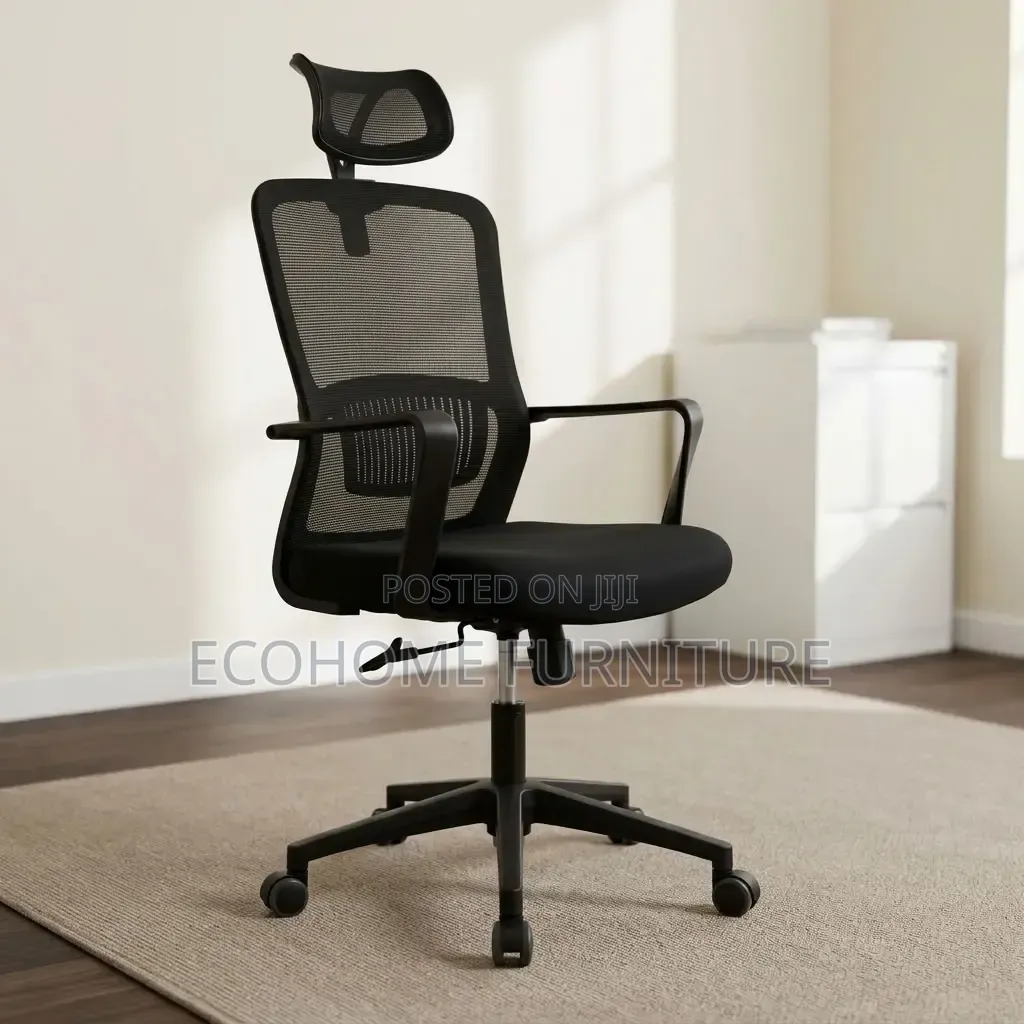 Ergonomic Office Chair – Mesh With Adjustable Headrest