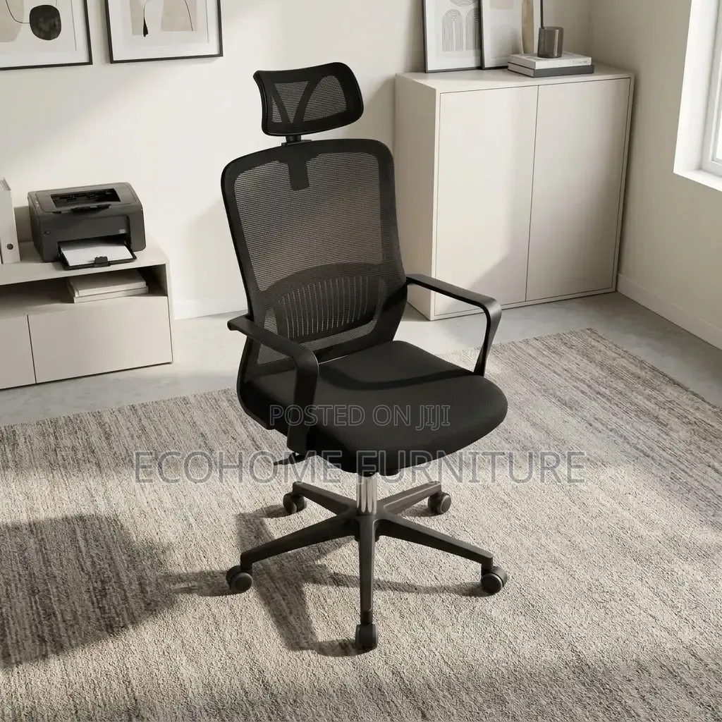 Ergonomic Office Chair – Mesh With Adjustable Headrest