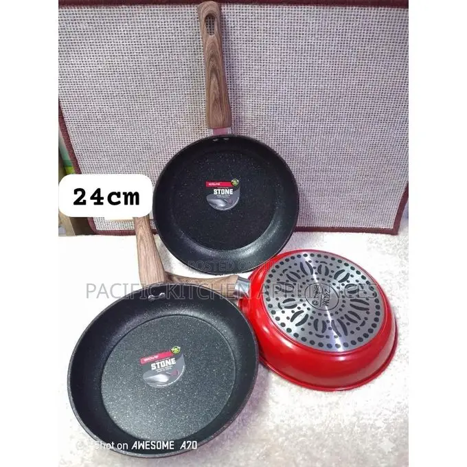 Wove Stone Non-Stick Fry Pan 24cm Red – Durable Non-Stick Coating
