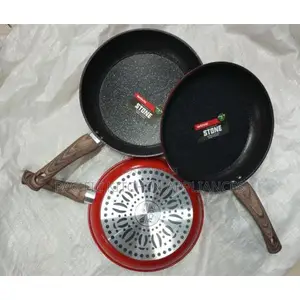 Wove Stone Non-Stick Fry Pan Red 26cm Durable Non-Stick Cooking Pan