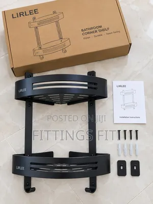 Black Corner Bathroom Shelf / Shower Caddy