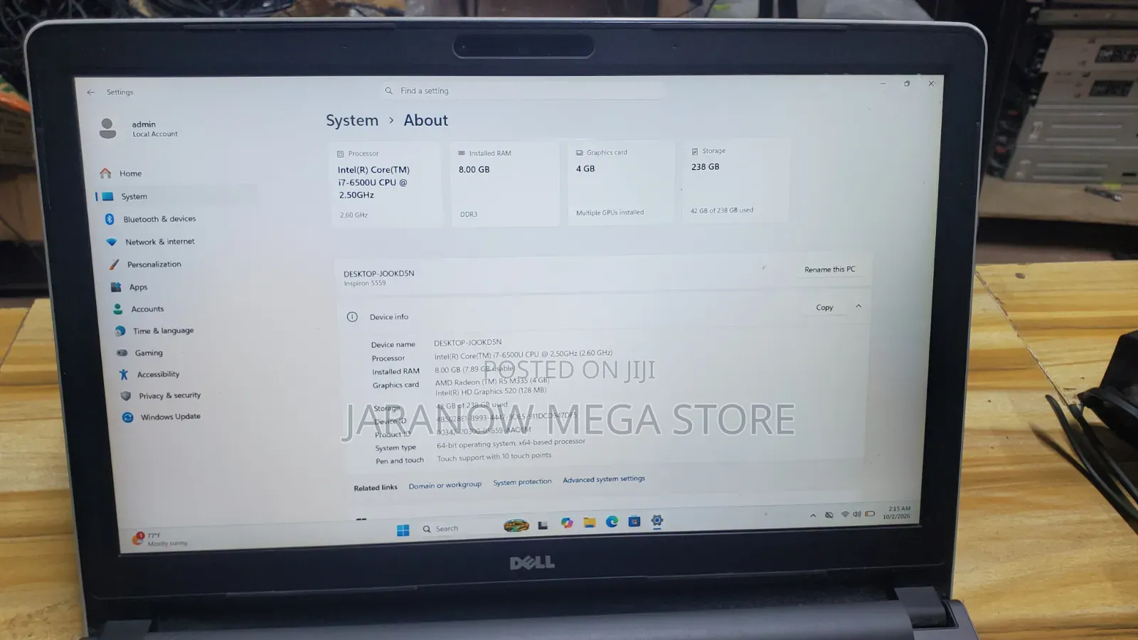 Laptop Dell Inspiron 5559 8GB Intel Core i7 SSD 256GB