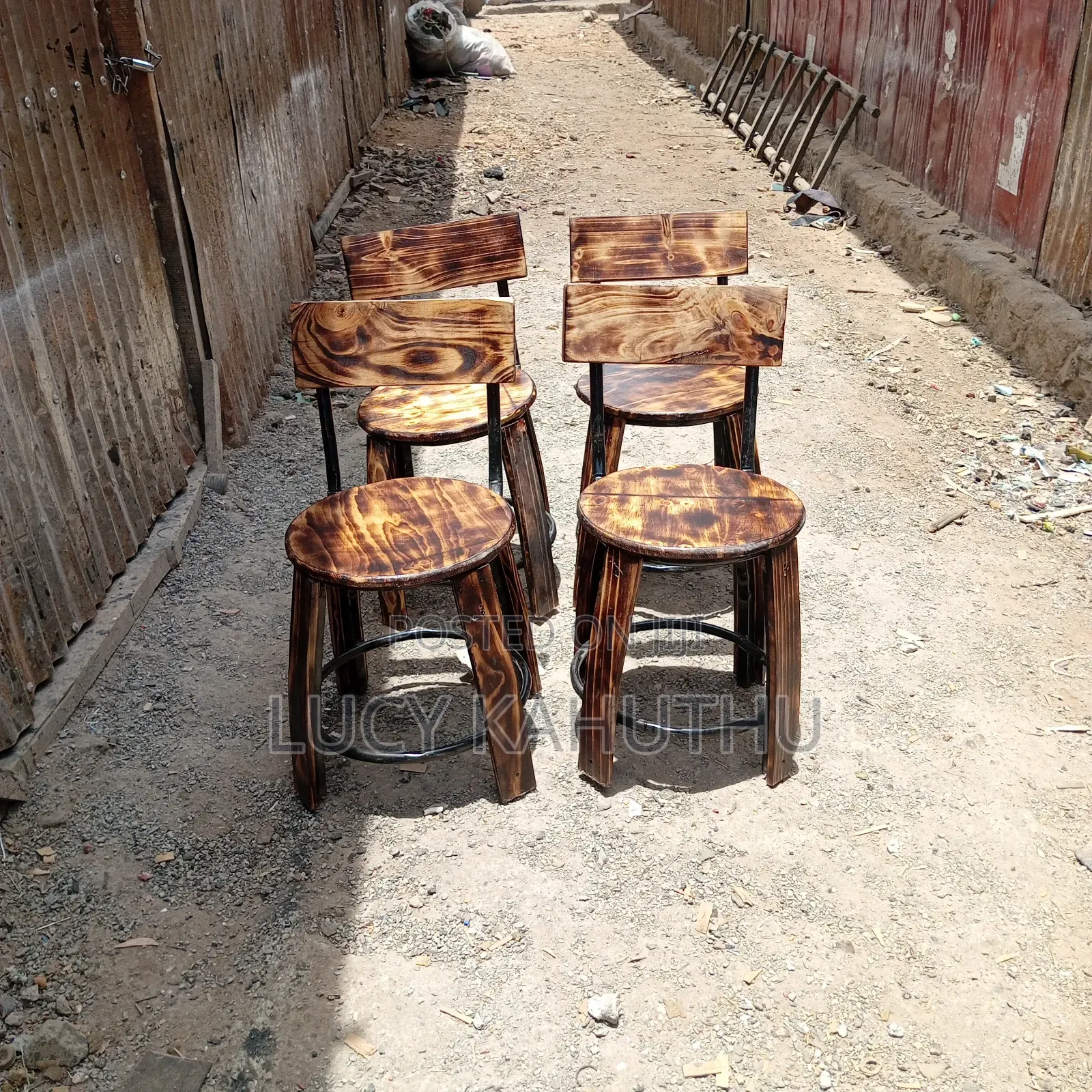 Wooden Chairs Mixed With One Square