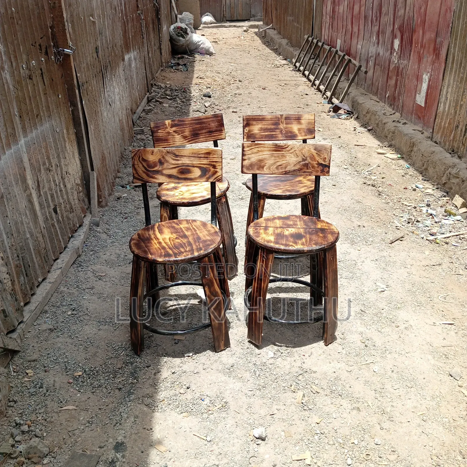 Wooden Chairs Mixed With One Square